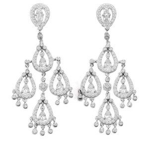 Show Stopper Pear CZ Chandelier Earrings